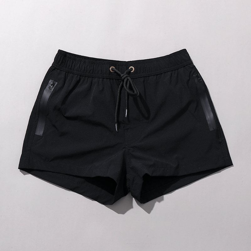 宽松泳裤男速干平角高弹拉链口袋健身运动短裤透气休闲二分沙滩裤