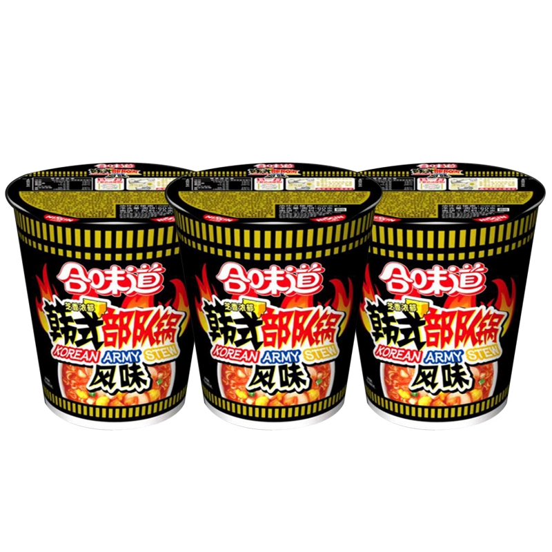 日清合味道 韩式部队锅风味方便面75g* 6杯装 泡面速食浓汤杯面宵夜充饥