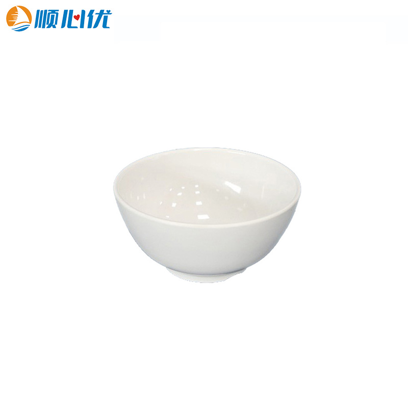 顺心优 耐高温白色纯密胺碗 饭碗5寸直径12.7cm/个高清大图