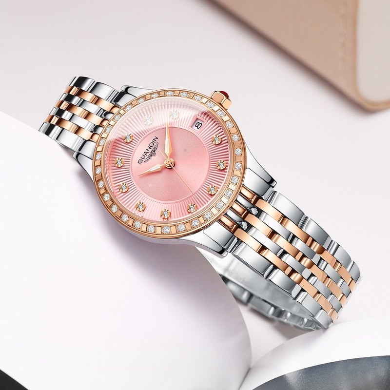 新款瑞士冠琴手表女款镶钻机械表全自动防水简约潮流名牌正品女士手表