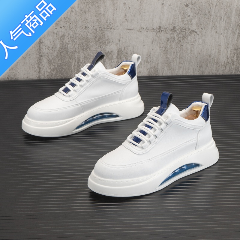 SUNTEK气垫小白鞋男2022新款冬季加绒板鞋内增高鞋子男士潮鞋厚底休闲鞋高清大图