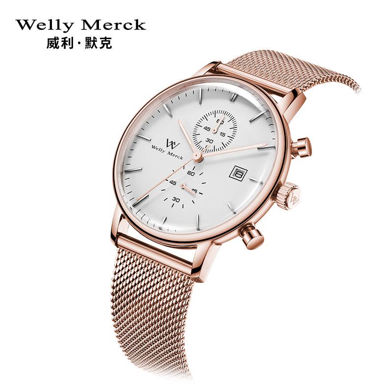 welly merck 威利默克手表男石英表超薄学生防水个性男式时尚潮流男表WM006M图片