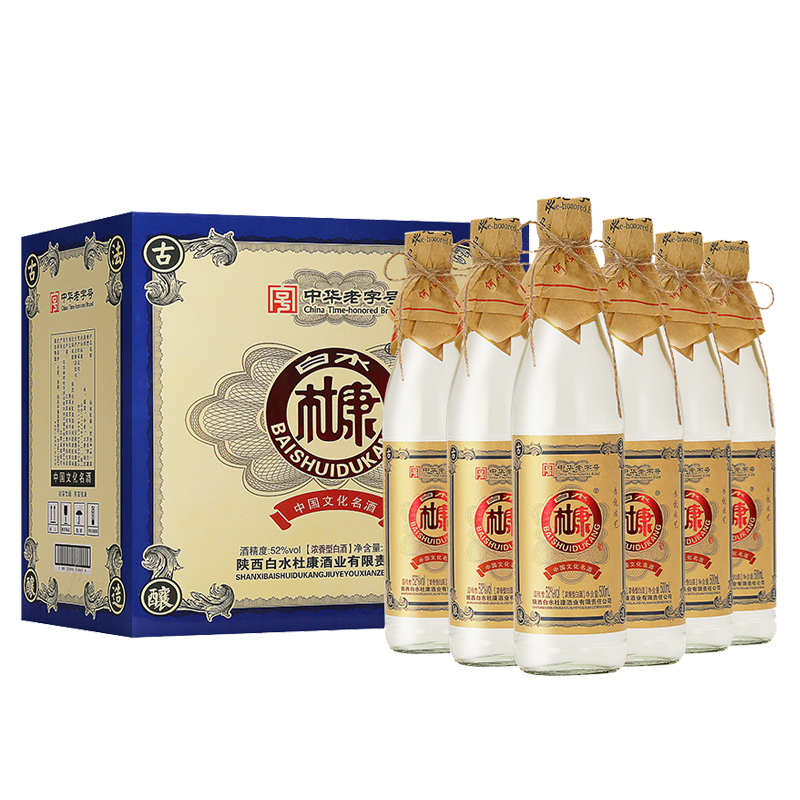 白水杜康52度浓香型粮食酒500ml6瓶光瓶口粮酒白酒整箱视频