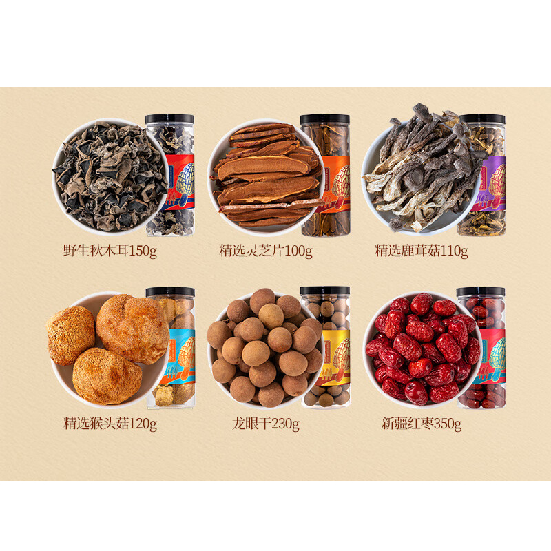 半亩川 寻味山珍 菌菇干货山珍灵芝片鹿茸菇 1.06kg / 盒高清大图