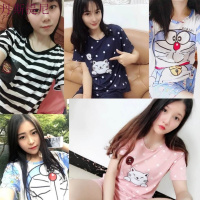 睡衣女夏套装胖妹妹大码短袖两件套秋纯棉宽松胖mm200斤家居服刚