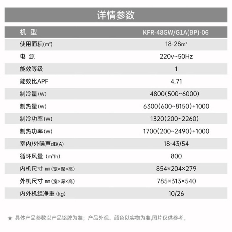 志高空调大2匹壁挂机1P1.5匹挂式变频冷暖新一级能效高清大图