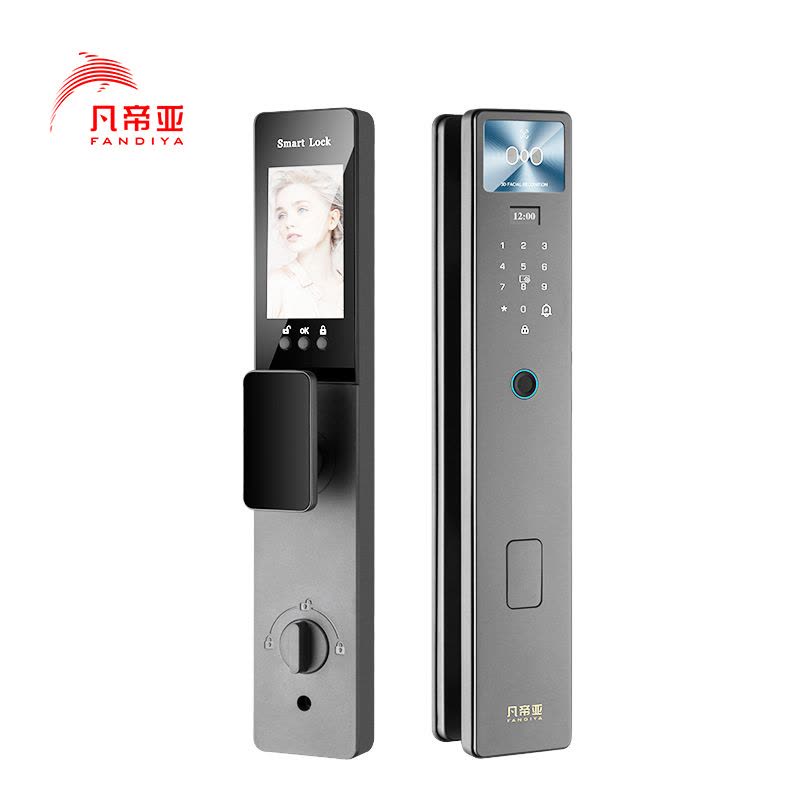凡帝亚智能锁智能门锁FDY-C20Pro人脸识别,掌纹解锁,远程开锁、视频通话、自动上锁、可视猫眼图片