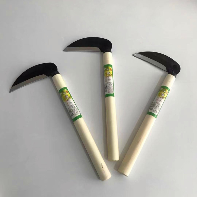 迅众 园林割草小镰刀割菜挖野菜小刀锰钢迷你短柄木柄家用韭菜神器高清大图