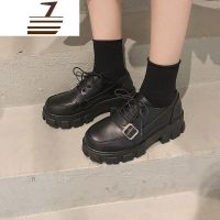尗卡小皮鞋基础款黑色2020新款百搭加绒厚底英伦风女鞋ins潮鞋休闲鞋