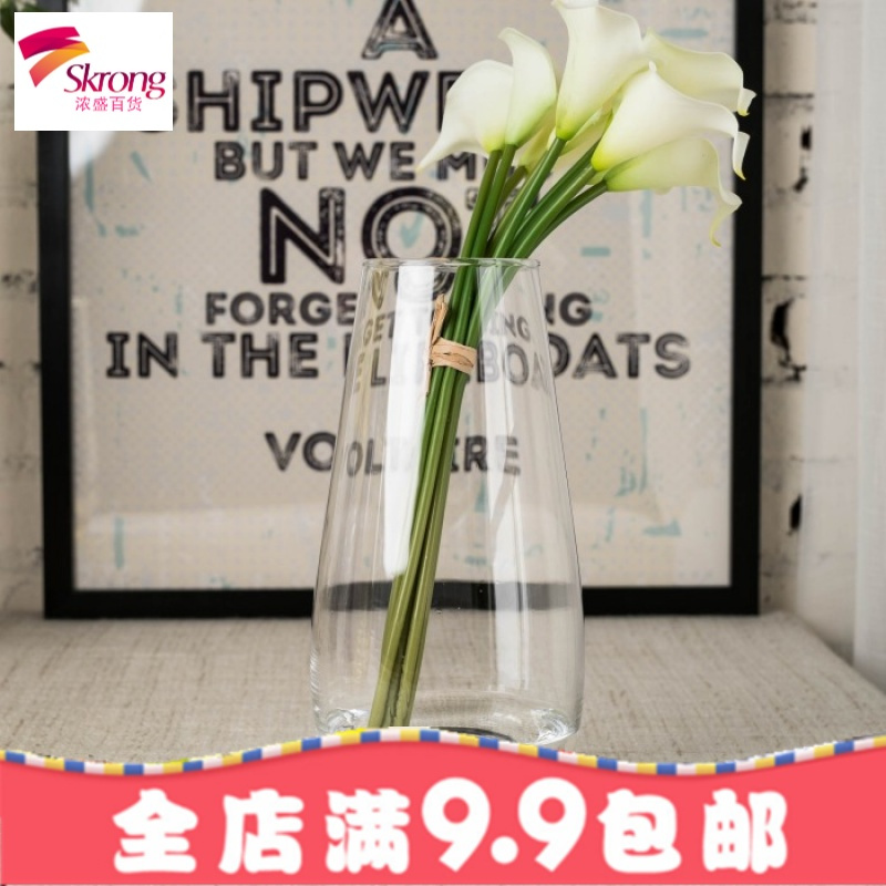 恐龙蛋造型花器 欧式彩色玻璃花瓶 插花透明 客厅餐桌工艺品摆件