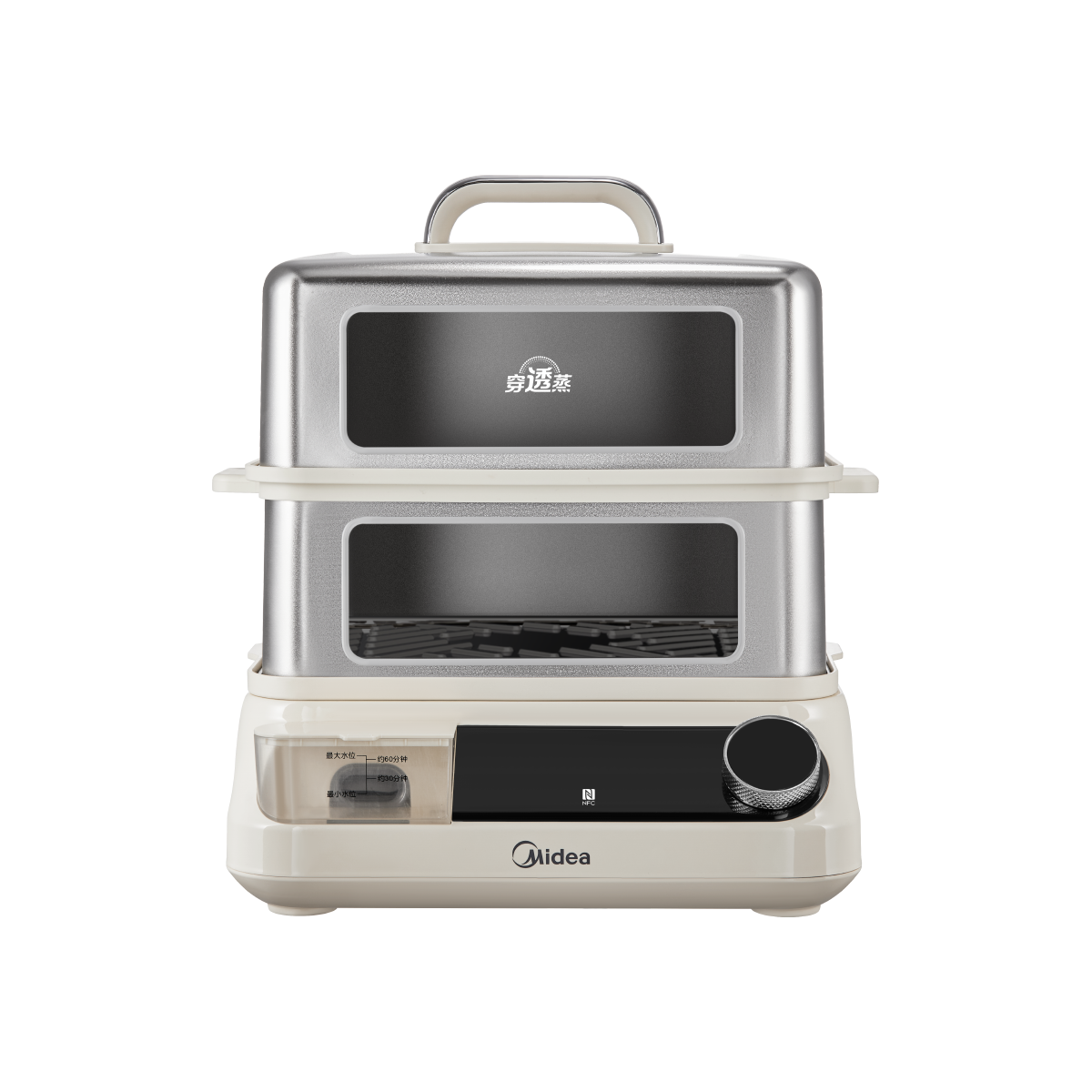 美的(Midea)电蒸锅16.5L双层大容量多功能锅全景可视家用蒸锅多用途锅外置加水 MZ-ZGC302352KS