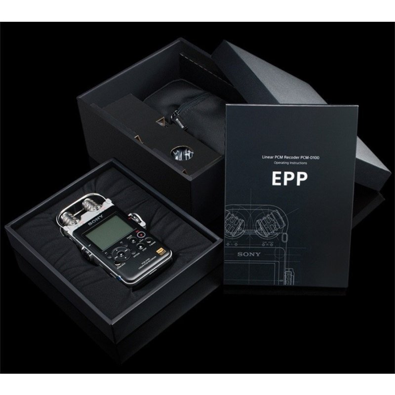 索尼 SONY PCM-D100 录音笔 64GB 黑色(含防风罩、64G内存卡、收纳盒、连接线)