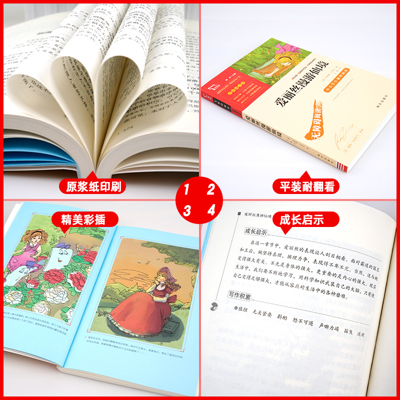 六下 爱丽丝漫游仙境 [正版]爱丽丝漫游奇境梦游仙境彩插励志版六年级课外书必读阅读经典名著儿童文学班主任小学生读物丛书6高清大图