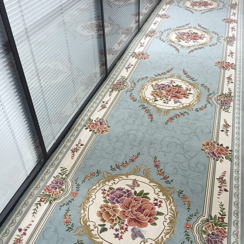 卧室地毯走廊过道飘窗榻榻米地垫房间床边毯厨房脚垫垫长条防滑191蒂芙尼蓝卷材宽幅160cm长1米的价格