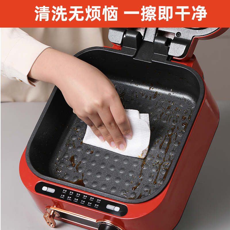 monda多功能料理锅家用电火锅烧烤肉煎烤盘蒸烤涮一体机电热煮锅