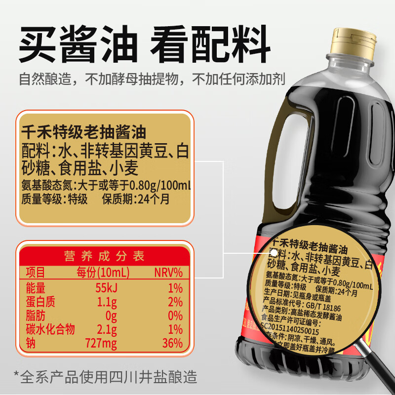 千禾东坡红特级老抽酱油1.28L红烧酱油上色老抽家用调味品高清大图
