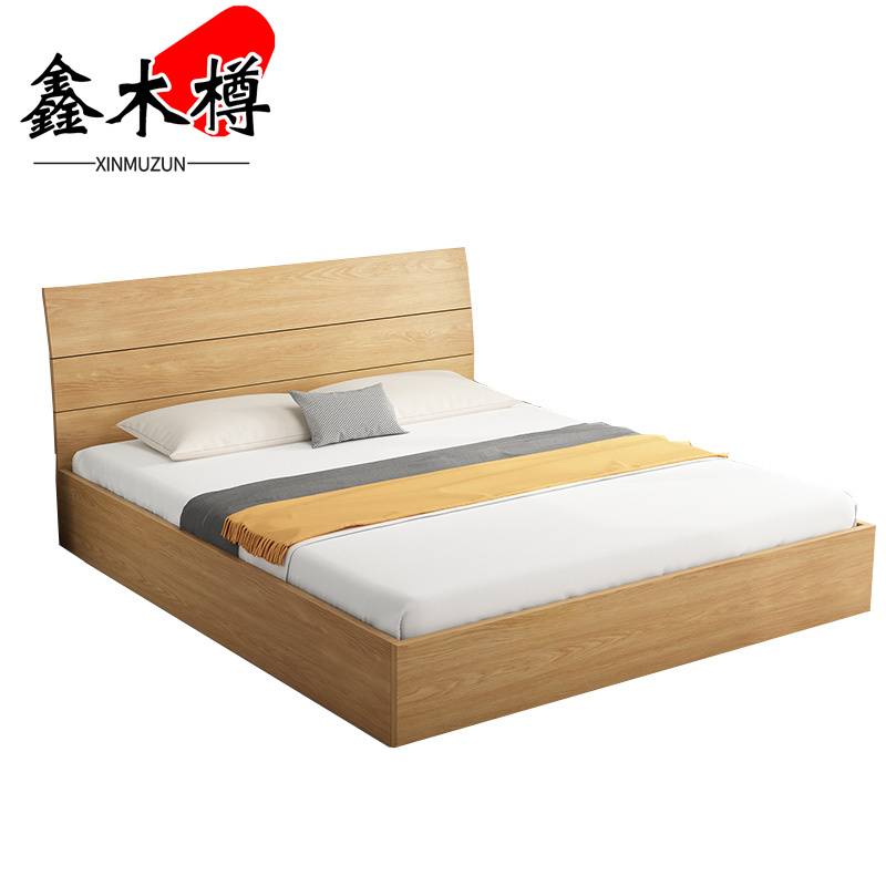 鑫木樽双人床 1.5m+床头柜*1组高清大图