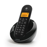 摩托罗拉(MOTOROLA) C601C数字无绳电话机 无线座机 单机 大屏幕白色背光 清晰免提 办公家用 (黑色)