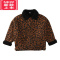 可莉允女大童秋冬外套2022新款网红炸街时髦保暖棉服豹纹女童厚款派克服