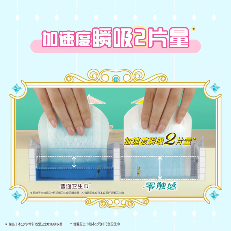 乐而雅(Laurier) 零触感 特薄护翼型日用夜用卫生巾 无护翼迷你17cm-16片