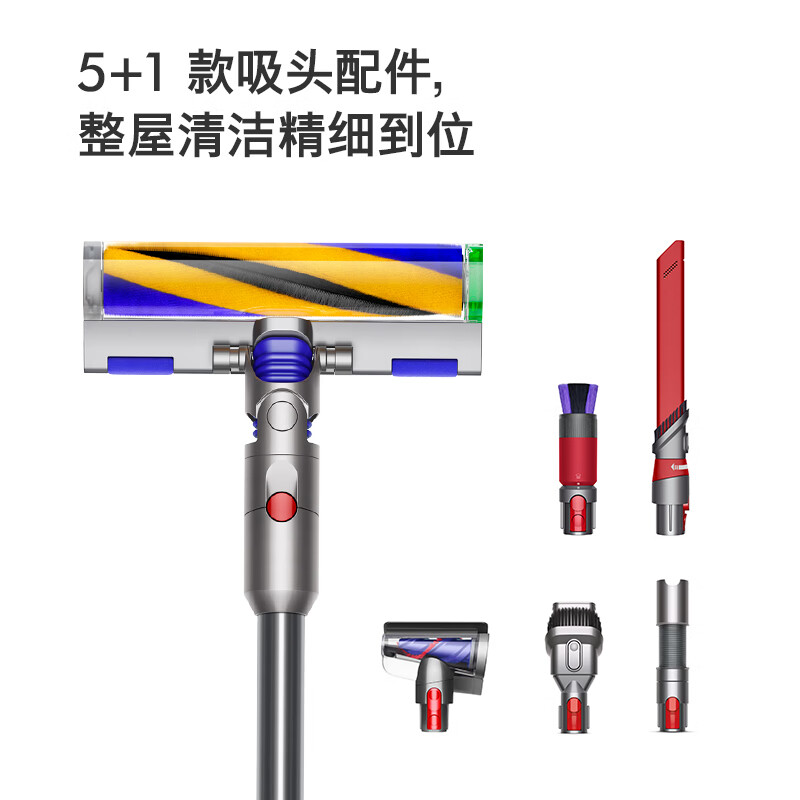 戴森(DYSON)V12 Detect Slim Fluffy轻量高端吸尘器 光学探测微尘 140AW强劲吸力 除螨蓝色高清大图