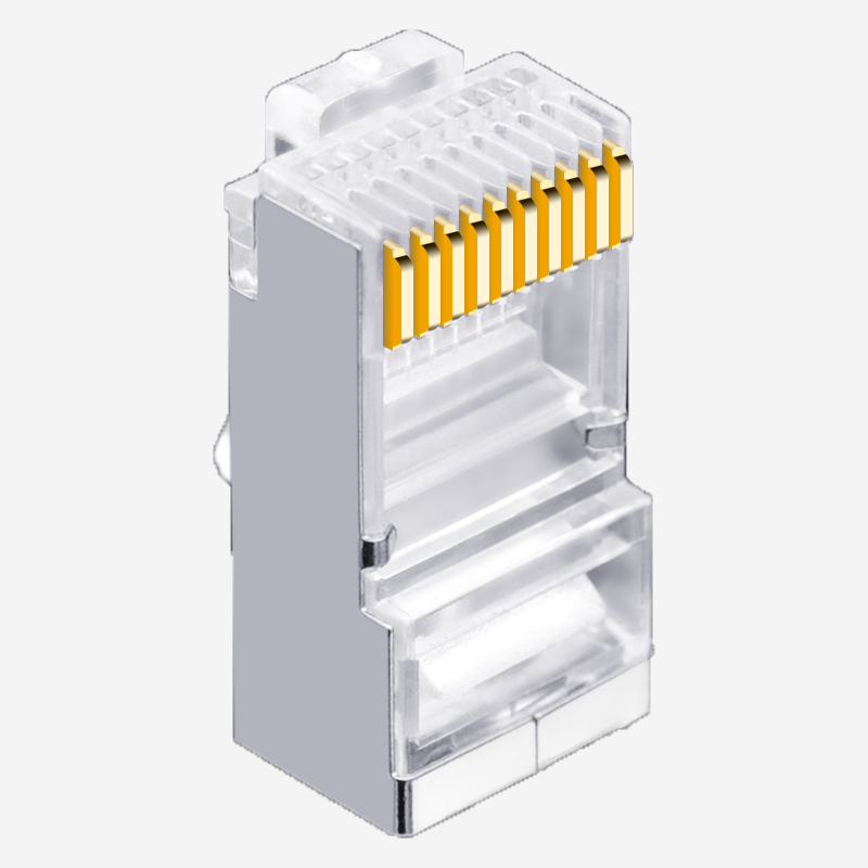 中云智创 RJ4810P10C01 RJ48屏蔽水晶头 镀金50U 50只/件 2件装(单位:件)