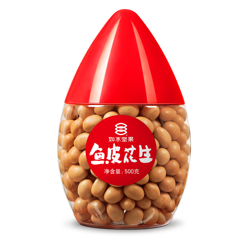 [如水鱼皮花生500g*2礼盒装]豆炒货休闲办公农零食小吃送女友