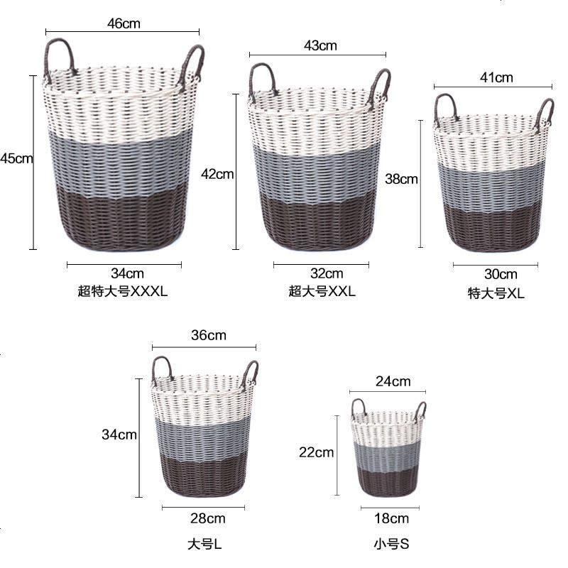 脏字篓装喽塑料脏衣篮大号洗衣篮脏收纳筐脏衣桶收衣服框家用软塑 XXL(43*32*42)超大号 紫色渐图片