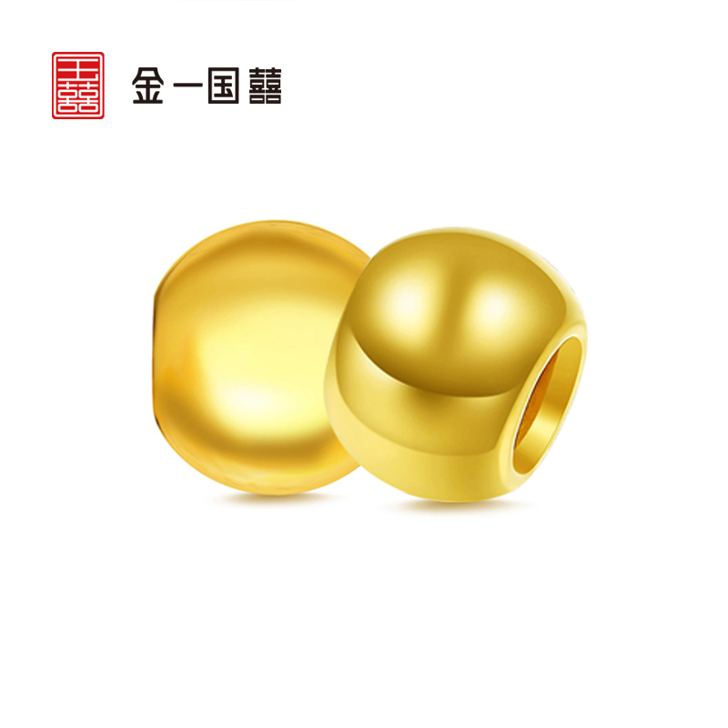 金一国囍足金抖音款转运珠路路通女士黄金戒指本命年红绳金指环款(定价) AAG001
