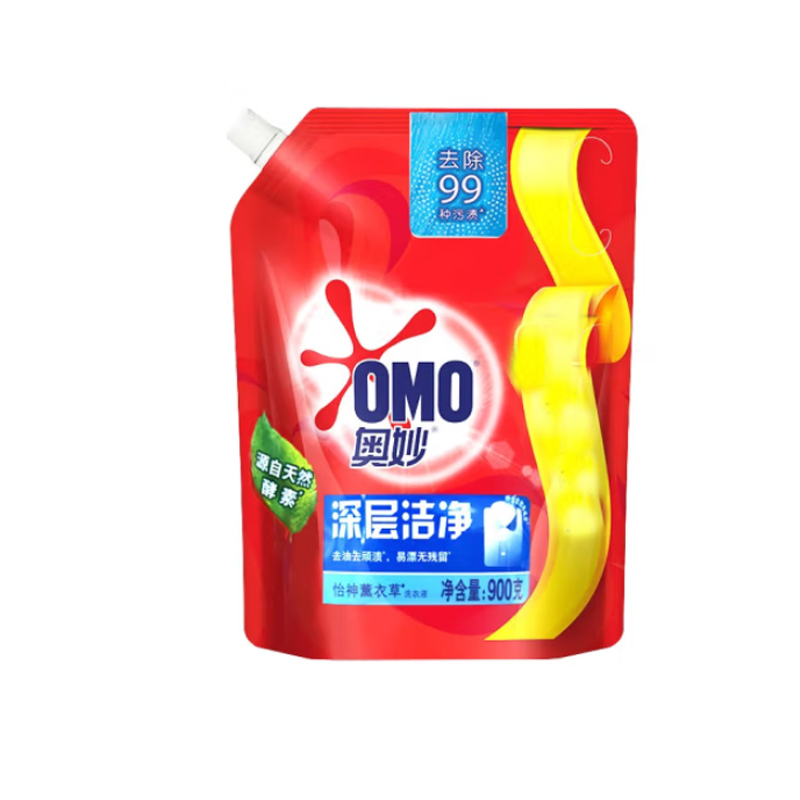 奥妙深层洁净薰衣草洗衣液瓶装/袋装补充装可选去渍去污抑菌机洗手洗 900g袋装薰衣草香味高清大图