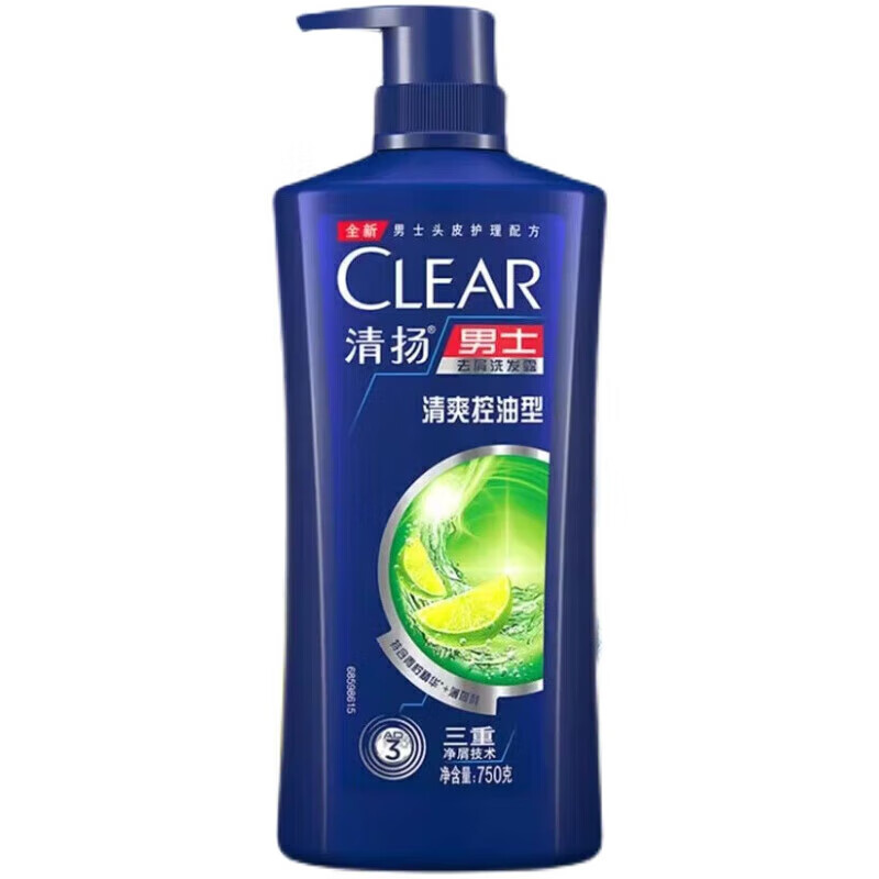 清扬去屑洗发水男士清爽控油型750g/瓶装