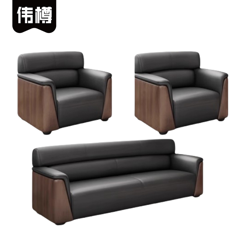 伟樽接待沙发单+单+三人位1900*810*850mm套高清大图