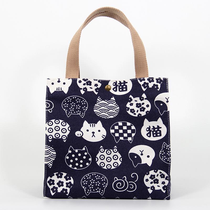 粉色彼得兔小号日式可爱便当袋便当包手提饭盒袋带饭手提袋帆布饭盒包