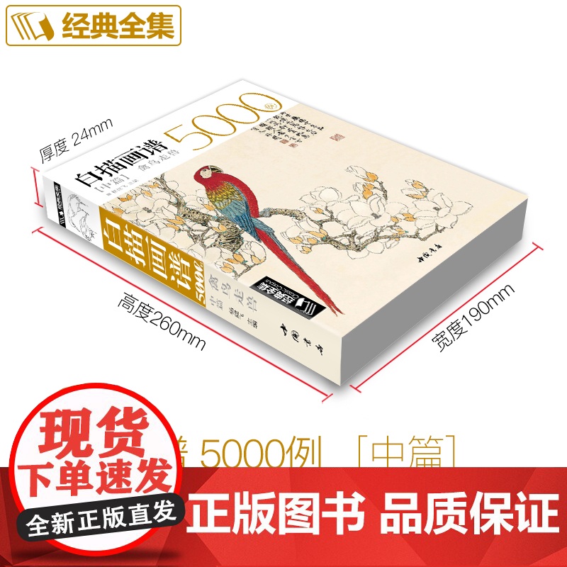 白描画谱5000例中篇·禽鸟走兽勾线描荷花卉临摹图谱书籍手绘自学高清大图