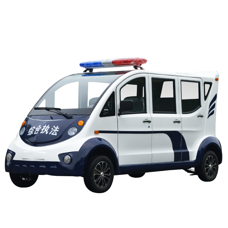 雷宾物业保安电动巡逻车四轮3排8座营区景区旅游学校工厂巡查治安纠察车高清大图