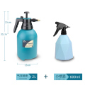 花陌园艺小型手动气压式压力浇花壶喷壶喷雾锁扣式家用绿植浇水壶_1 波斯蓝2L喷壶+菱形小喷壶湖水蓝（600ml）