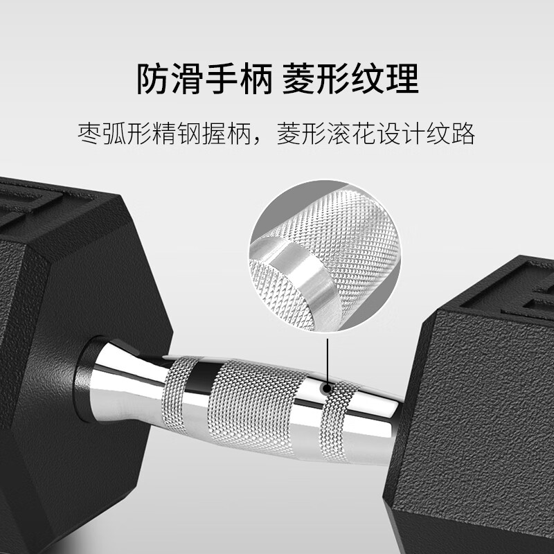 六角包胶哑铃组合 健身房家用健身器材 360LB带哑铃架高清大图