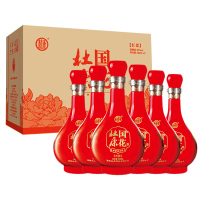 【酒厂直营】国花杜康红瓷酒 500ml*6整箱装白酒自饮宴会送礼赠礼品袋 50度纯粮酿造浓香型白酒整箱送礼酒自饮酒