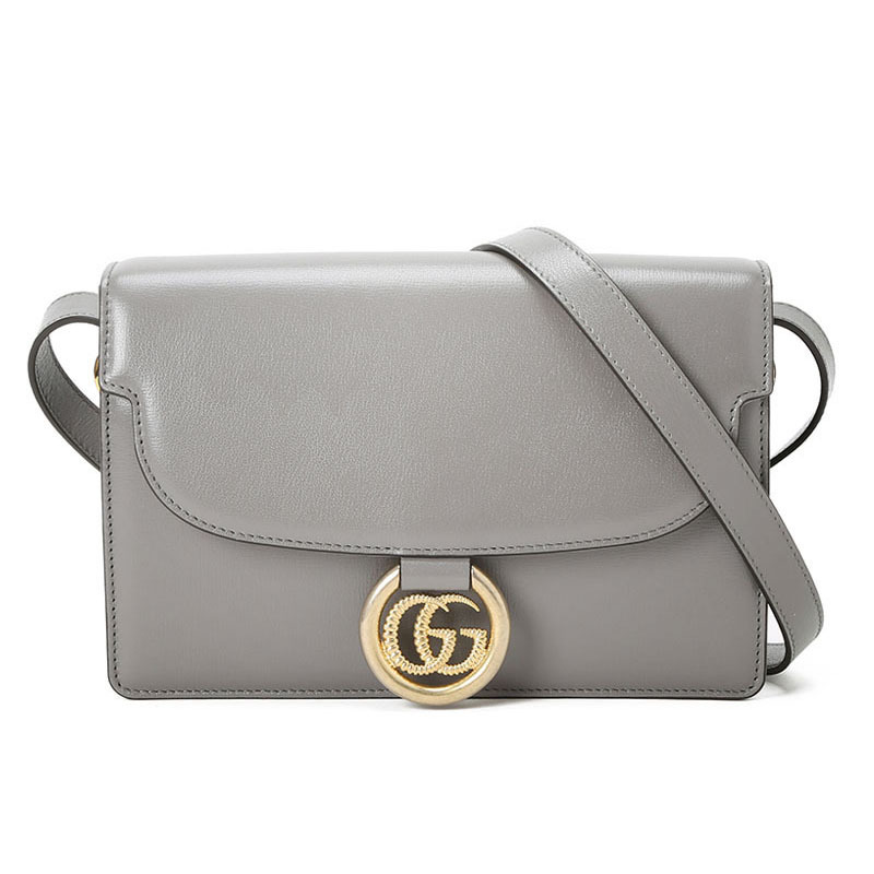 GUCCI 古驰 Outlet 斜挎包 单肩包 口盖包小号 双G饰扣光面皮589474金扣