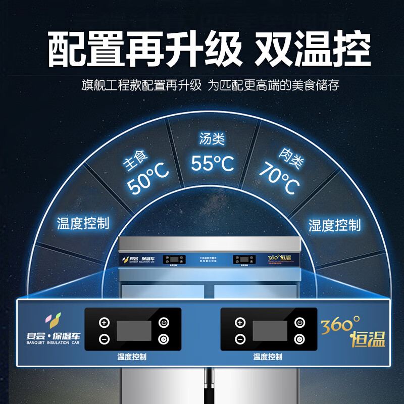 美朗仕宴会保温餐车酒店食堂养老院月子中心移动加热送餐保温柜 [高端专供款]卧式五层高清大图
