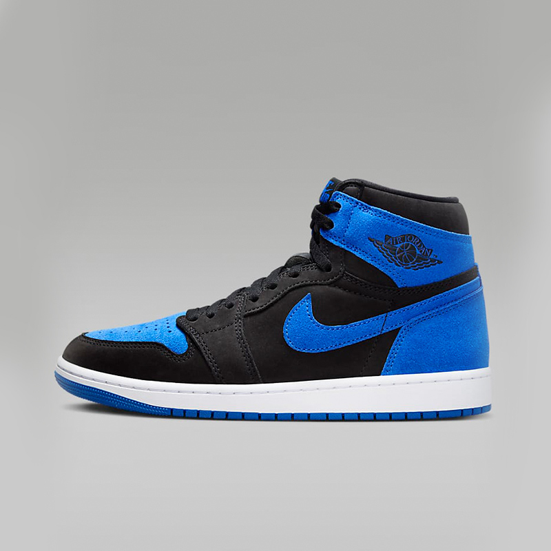 耐克男鞋jordan 1 aj1 皇家蓝 翻毛皮 高帮复古篮球鞋dz5485-042