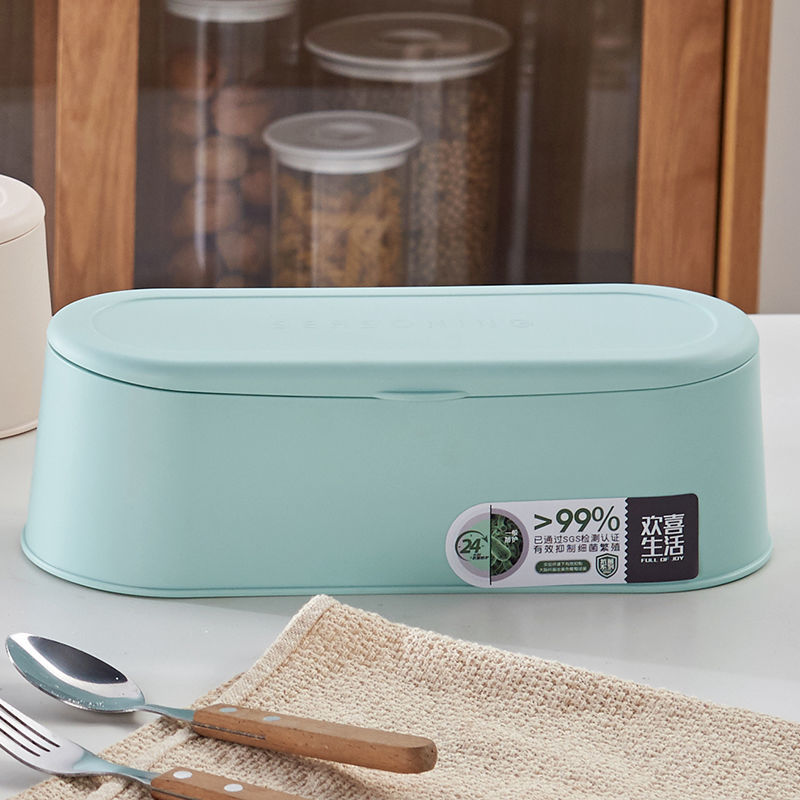 调料罐套装调味盒子厨房用品带盖料盒盐罐调味品家用带勺收纳盒|8108三格蓝色调味盒28-11-9 2个装