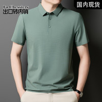 [出口转内销]短袖T恤男士2025夏季翻领新品冰丝t恤polo衫上衣服休闲百搭体恤商务冰感半袖防晒UPF50+