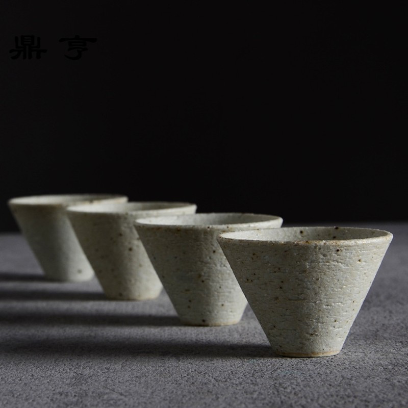 鼎亨青物烧功夫主人杯手工薄斗笠大茶杯 手工普洱品茗杯景德镇陶