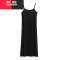 YIBUSHENG季莫代尔吊带连衣裙女内搭打底裙黑色背心长裙春秋短袖a字裙子