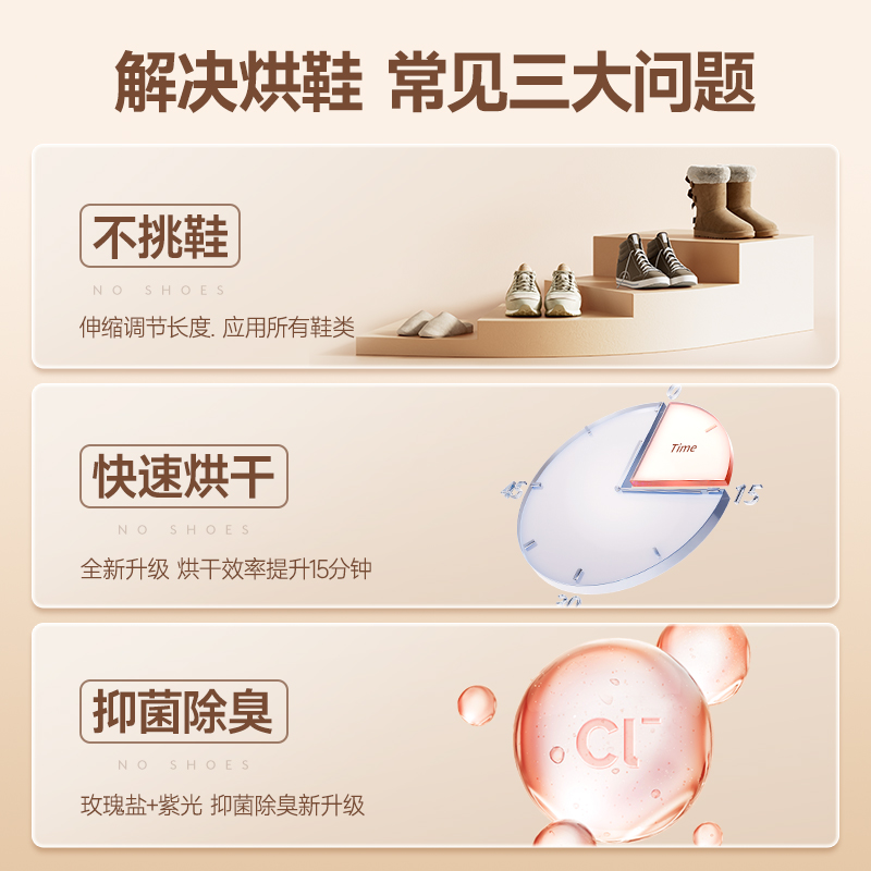 斗禾智能即插即用干鞋机白色家用快速除湿杀菌轻巧设计高清大图