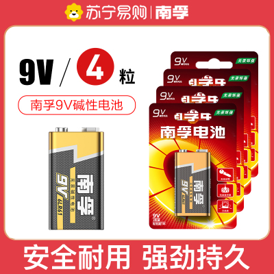 南孚(NANFU) 9v碱性电池4粒 万用表通用型 适用于红外线测温仪专用仪器遥控器等