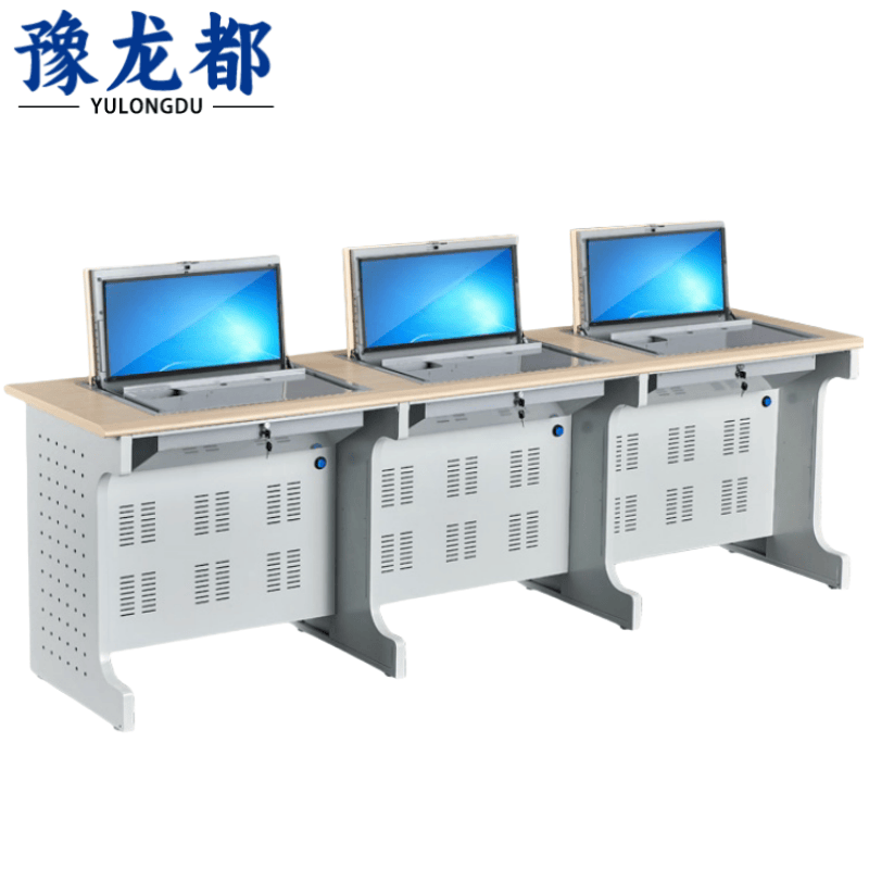 豫龙都电脑桌三人张高清大图