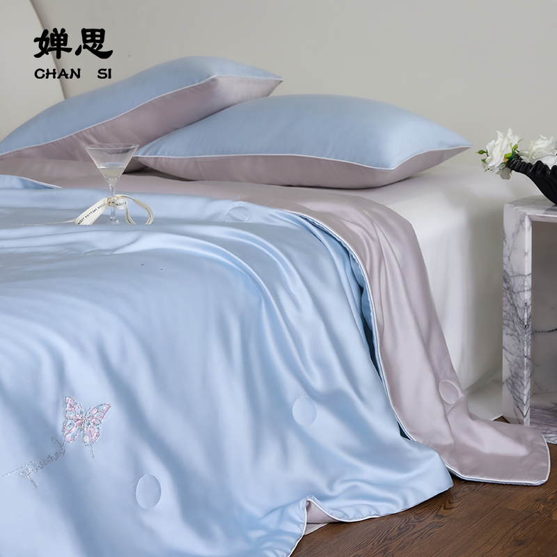 婵思 60S莱赛尔净植力夏被 蓝灰高清大图