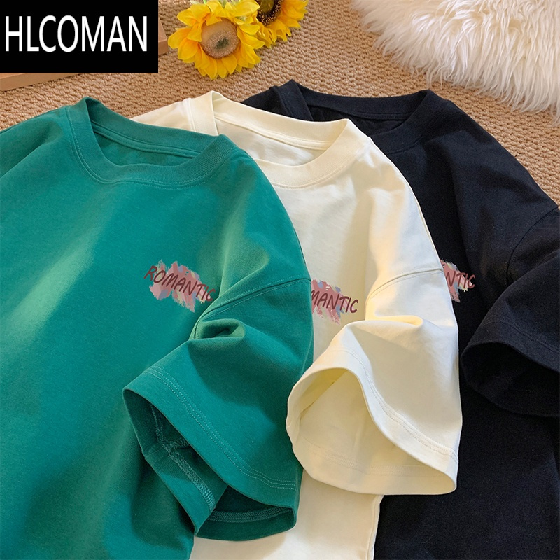 HLCOMAN简约短袖t恤男士夏季2025新款潮流潮牌宽松休闲半袖体恤衣服
